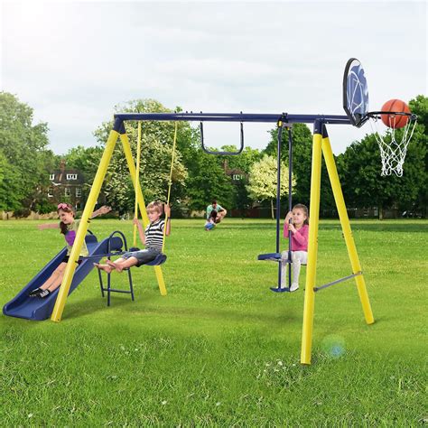 playground metal swing set box 1 of 2|kids metal swing set clearance.